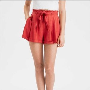 American Eagle Soft Paperbag Shorts Linen Blend Size M